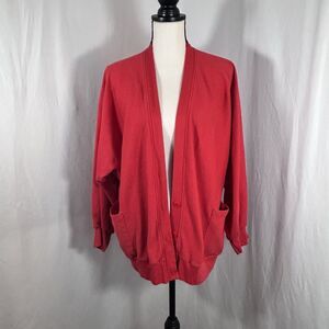 Vintage Sloppy Joes Red Cardigan Sweater Women's Uni Size Made in KY USA 90s